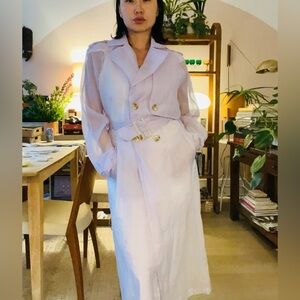 Dolan Purple Trench Coat with Belted Waist and Shawl Collar